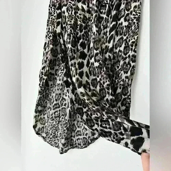 Suzy Shier Womens Brown Leopard Animal Print Summer Coastal Midi Skirt XS - Picture 4 of 8